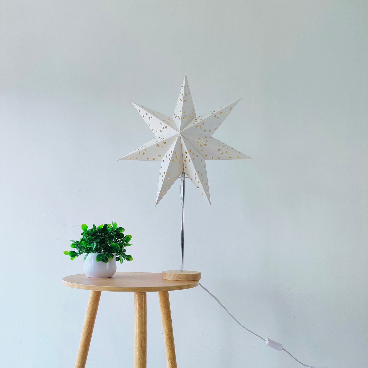 Paper Star Table Lamps , Minimalist Bedside Lamp, Festival Star Decoration