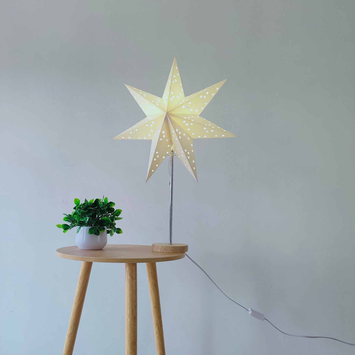 Paper Star Table Lamps , Minimalist Bedside Lamp, Festival Star Decoration