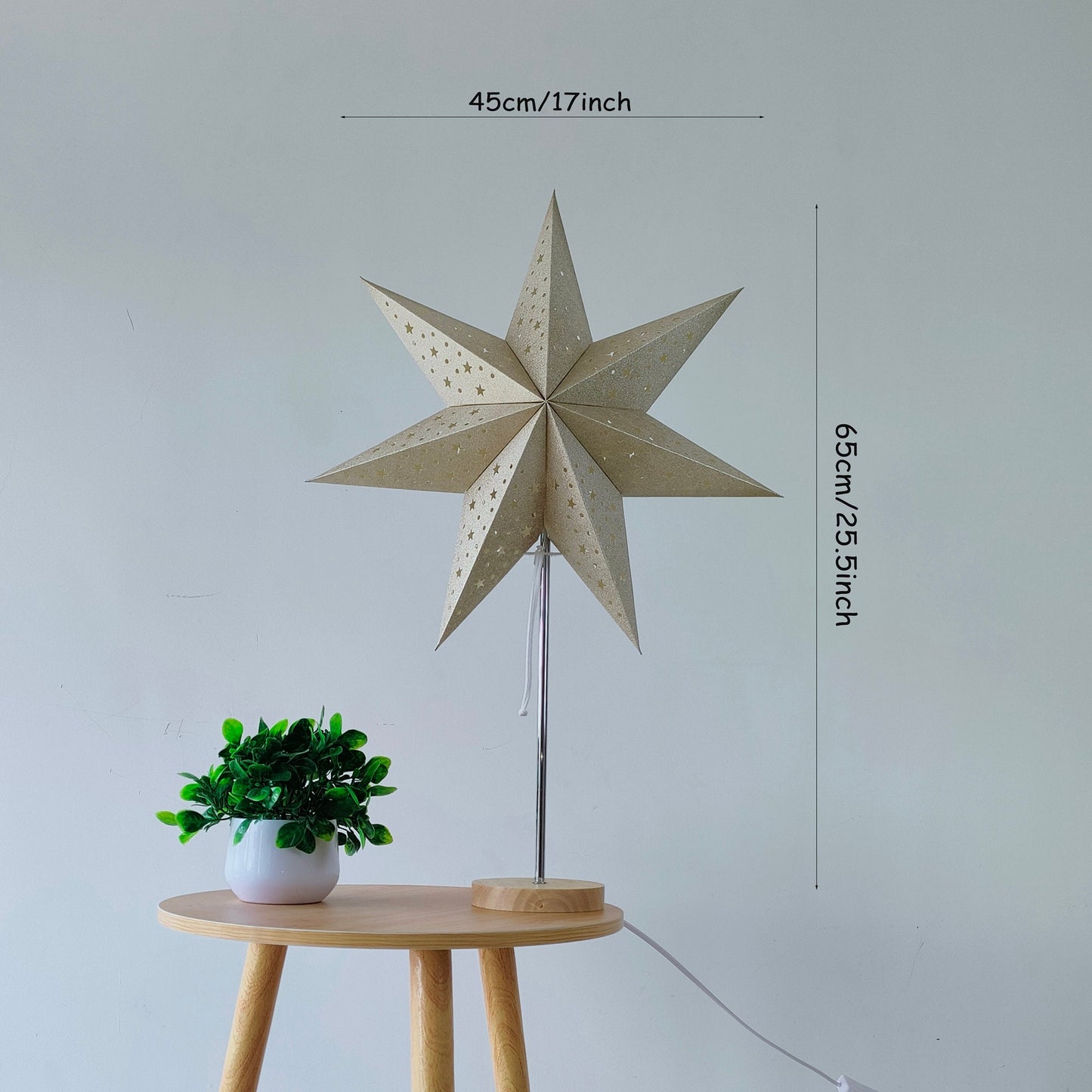 Gold Paper Star Table Lamps , Minimalist desk Lamp, Festival Star Decoration