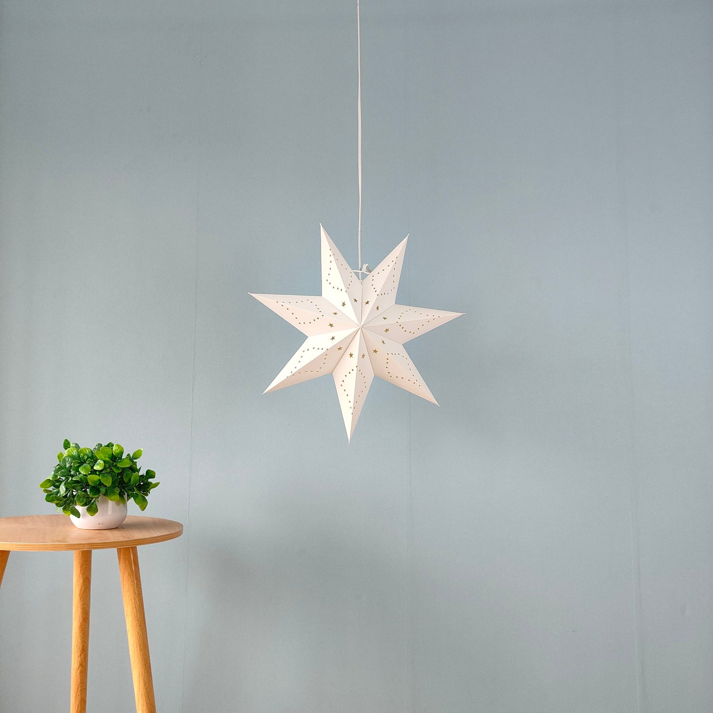 Hanging Paper Star Lamps Seven-Pointed-17, 29 & 35 Inch for Festival Decor