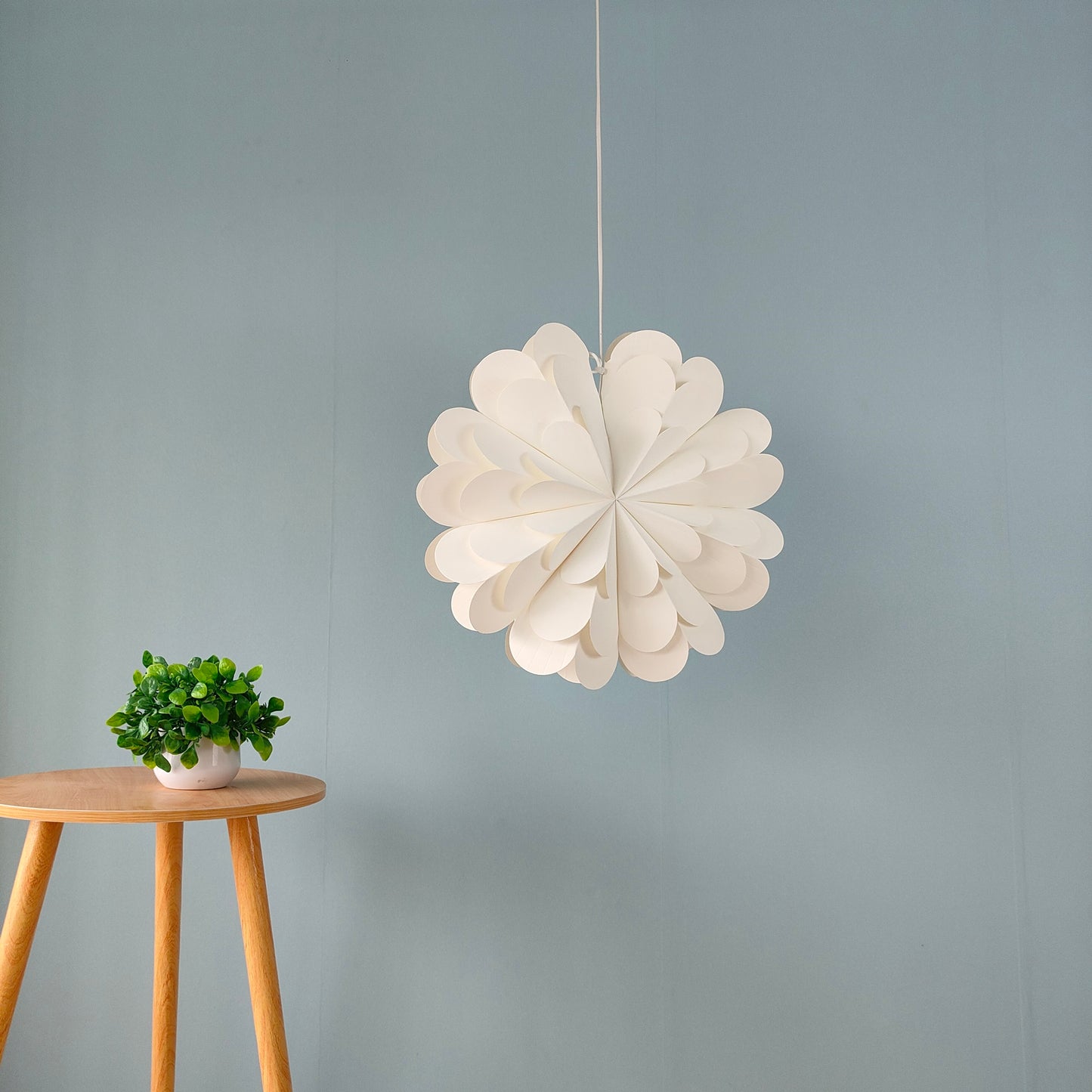 White Flower Paper Lantern – 17 Inch for Wedding Decor