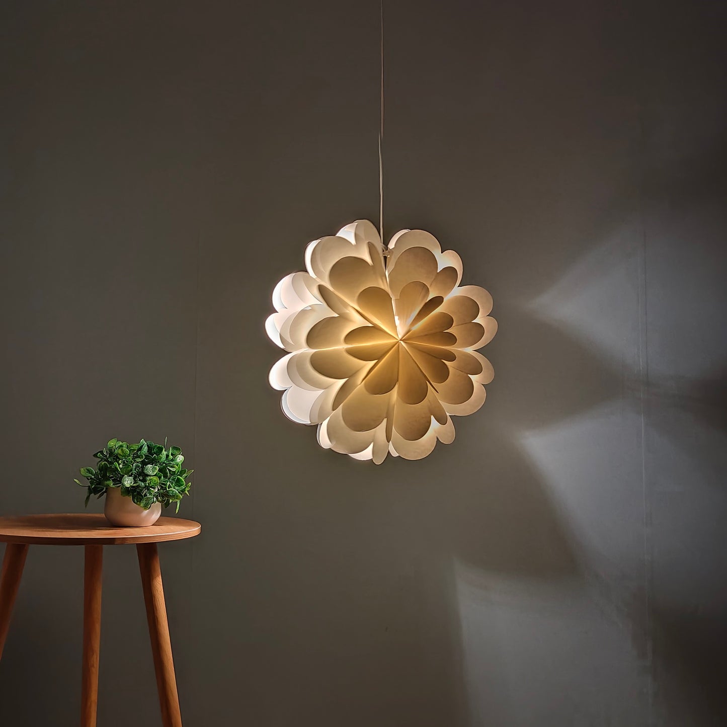 White Flower Paper Lantern – 17 Inch for Wedding Decor