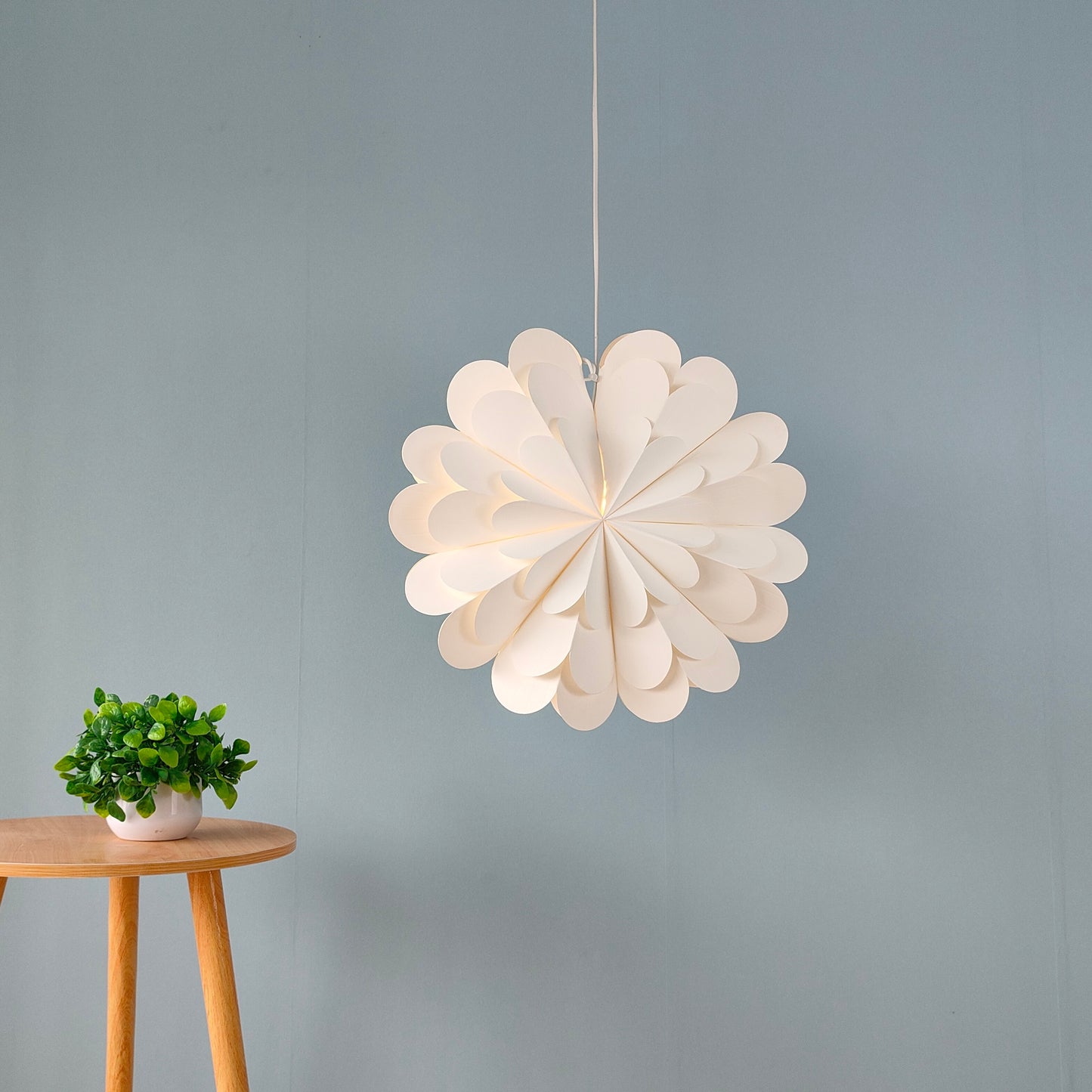 White Flower Paper Lantern – 17 Inch for Wedding Decor
