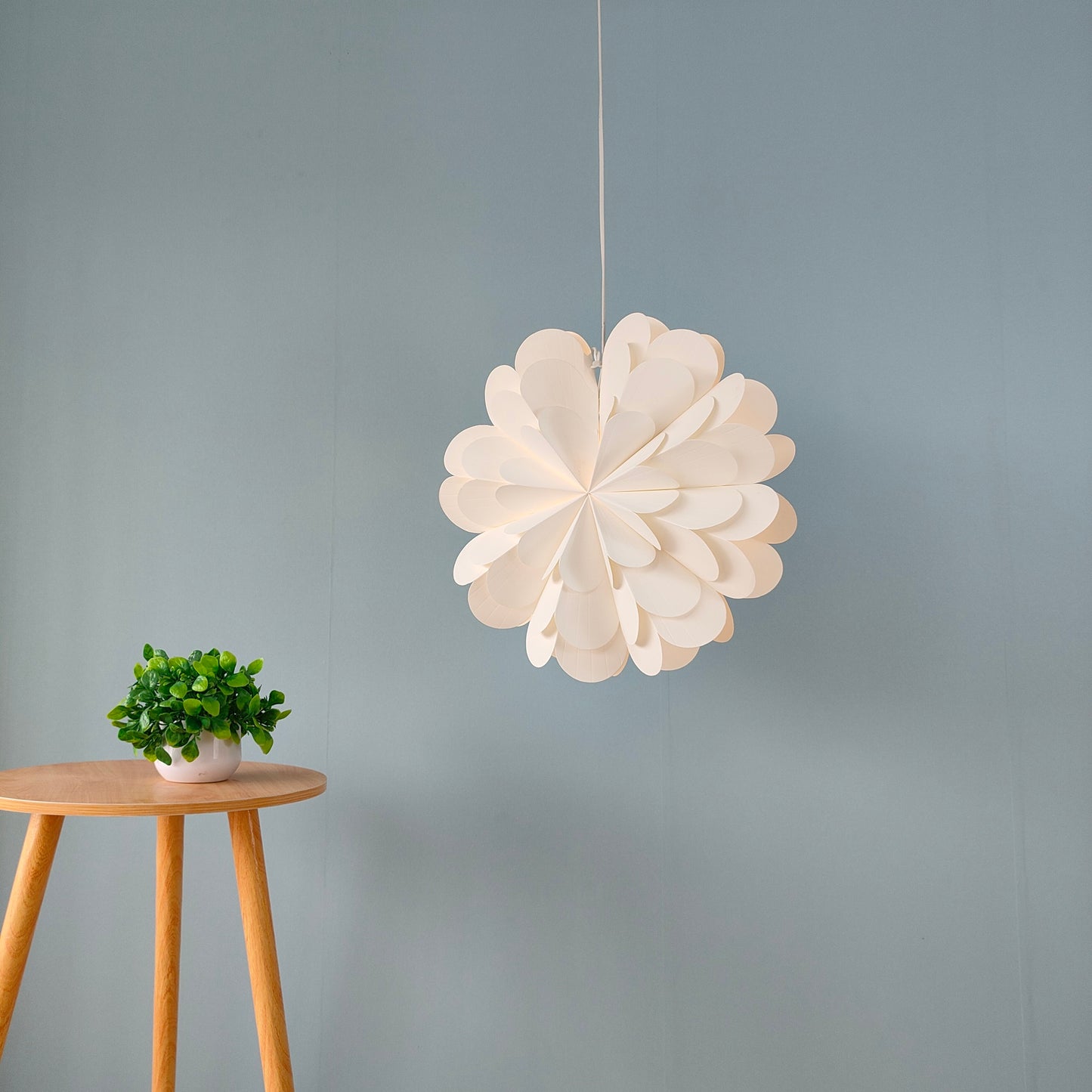 White Flower Paper Lantern – 17 Inch for Wedding Decor