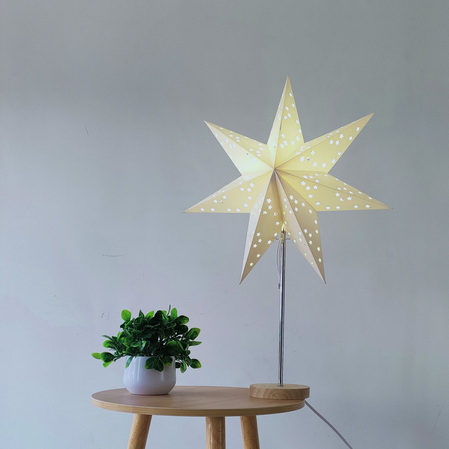 Paper Star Table Lamps , Minimalist Bedside Lamp, Festival Star Decoration