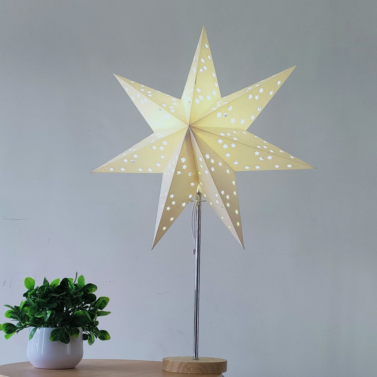 Paper Star Table Lamps , Minimalist Bedside Lamp, Festival Star Decoration