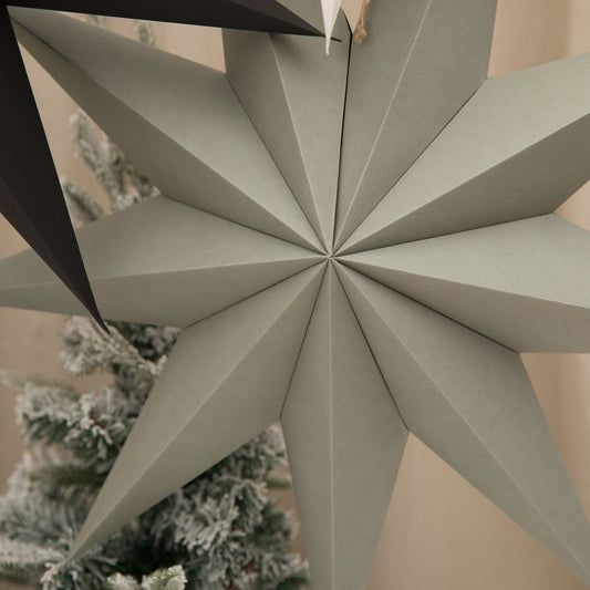 9-Pointed Paper Star Lanterns, 24inch Hanging Star Lampshade, Star lights, Christmas & Wedding Decor,Power Cord Not Included