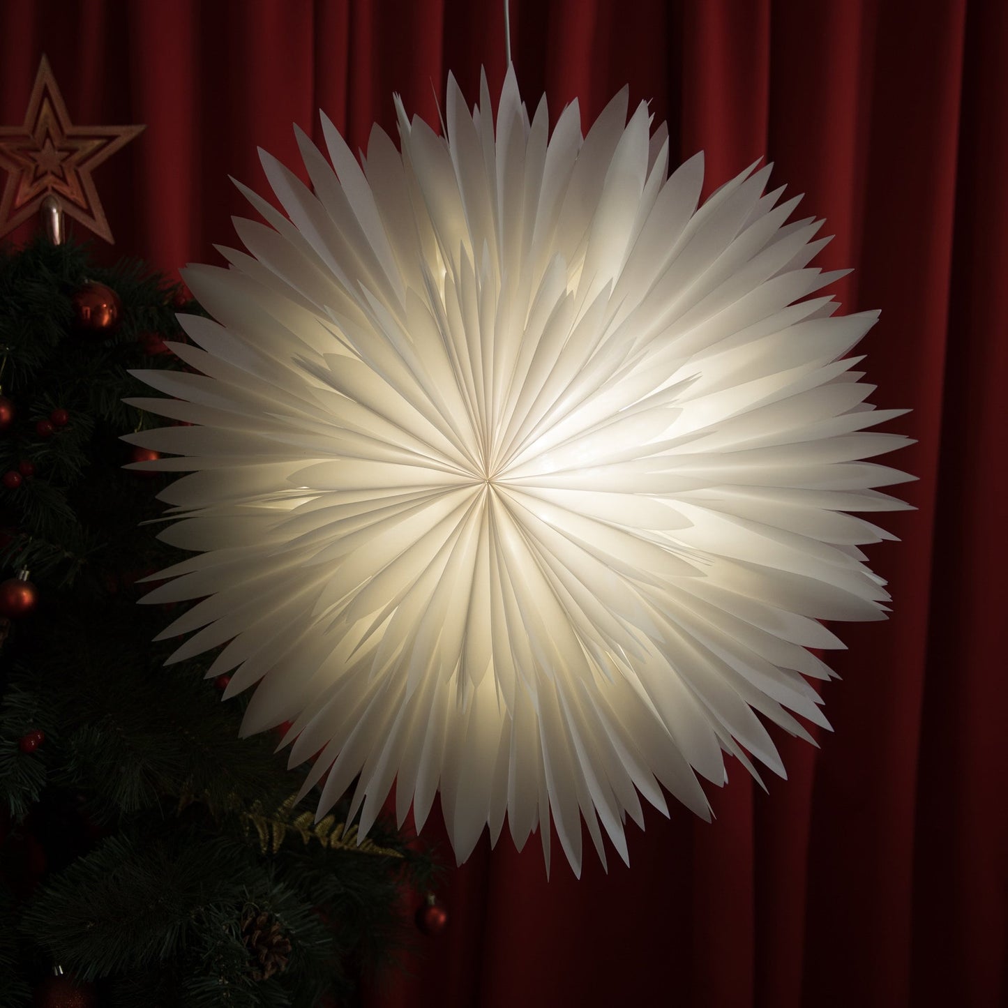 White Snowflake Lanterns , Hanging Star Lights ,Home Decor,Power Cord Not Included