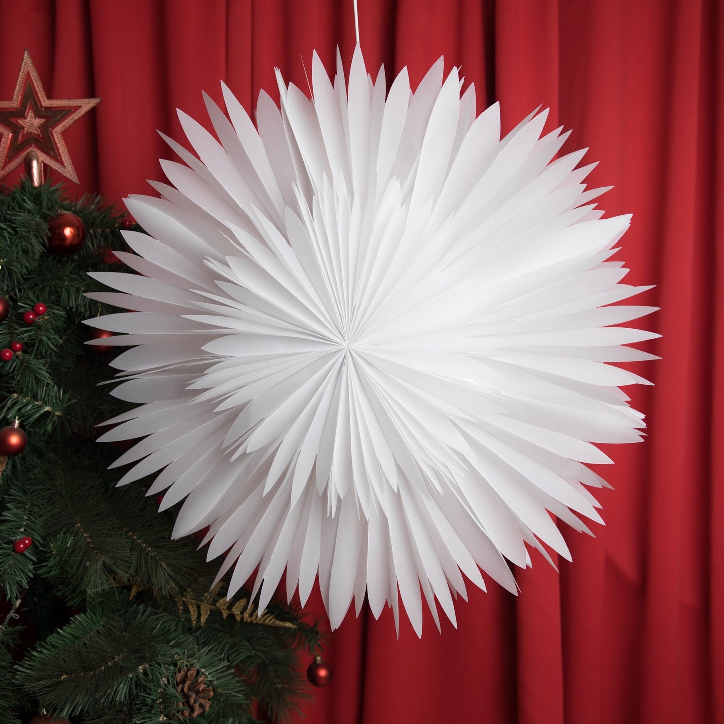 White Snowflake Lanterns , Hanging Star Lights ,Home Decor,Power Cord Not Included