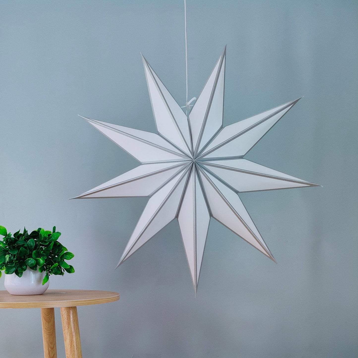 Sliver Edge Hanging Star Lights , 23" Paper Star Lamps , Wedding &Party Lanterns Decor