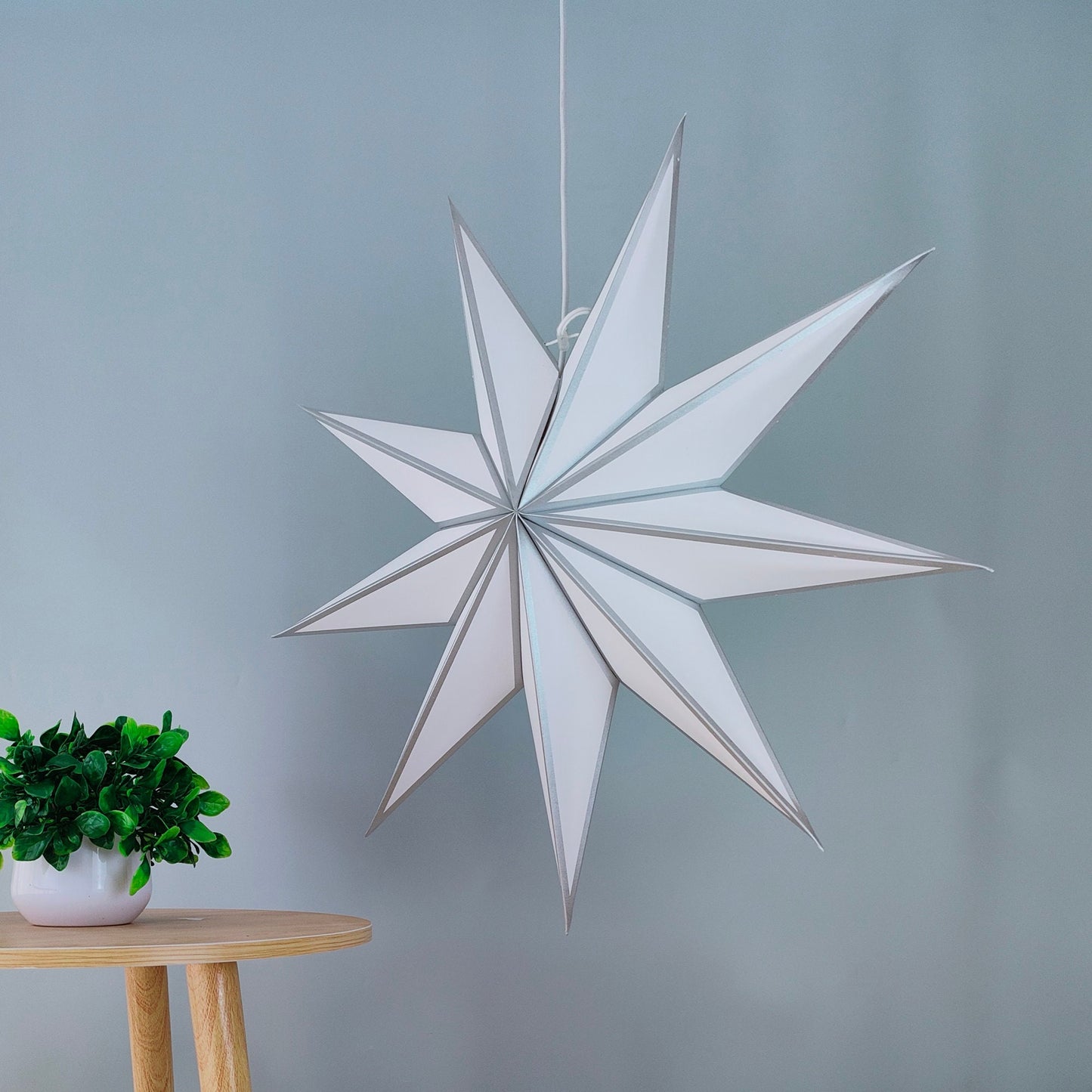Sliver Edge Hanging Star Lights , 23" Paper Star Lamps , Wedding &Party Lanterns Decor