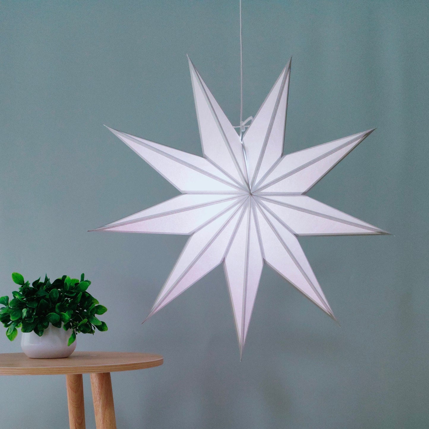 Sliver Edge Hanging Star Lights , 23" Paper Star Lamps , Wedding &Party Lanterns Decor
