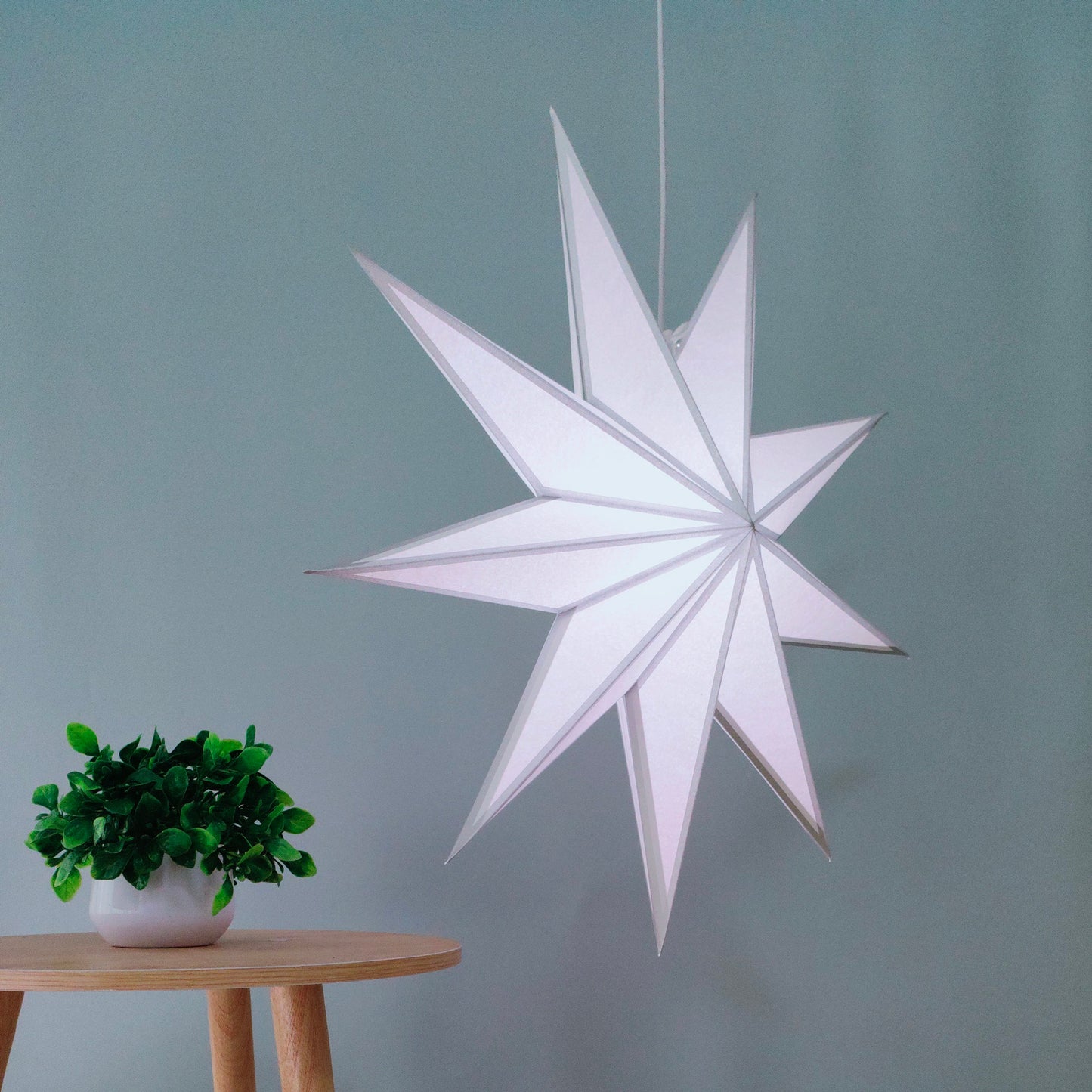 Sliver Edge Hanging Star Lights , 23" Paper Star Lamps , Wedding &Party Lanterns Decor