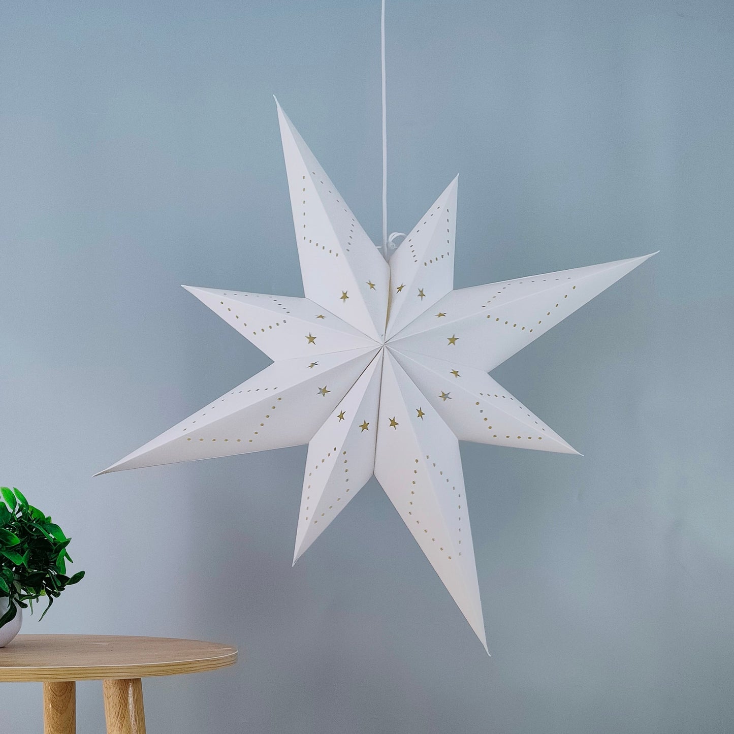 White Paper Bethlehem Star Lanterns, 29inch Hanging Star Lights ,White Star Lampshade, Christmas Decor