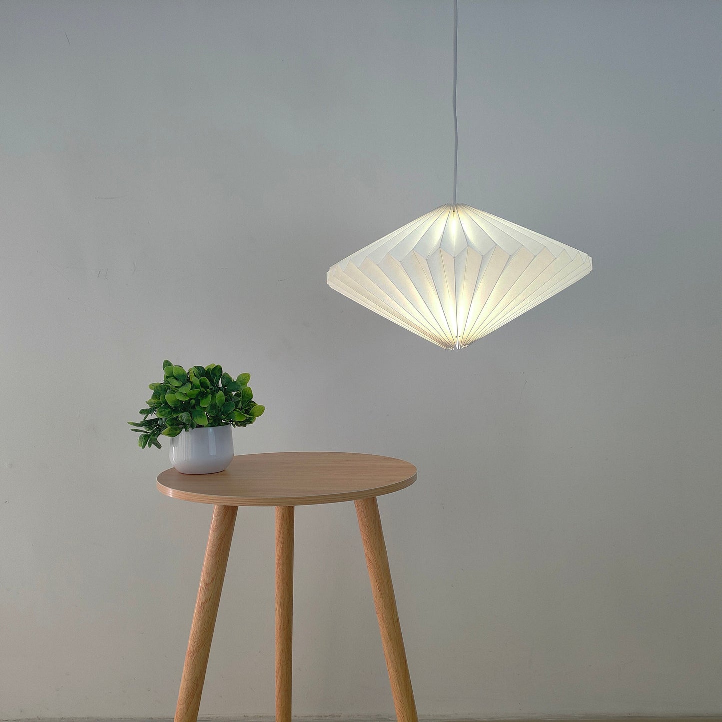 Origami Paper Lampshade Eco-friendly , White Pendant Lights