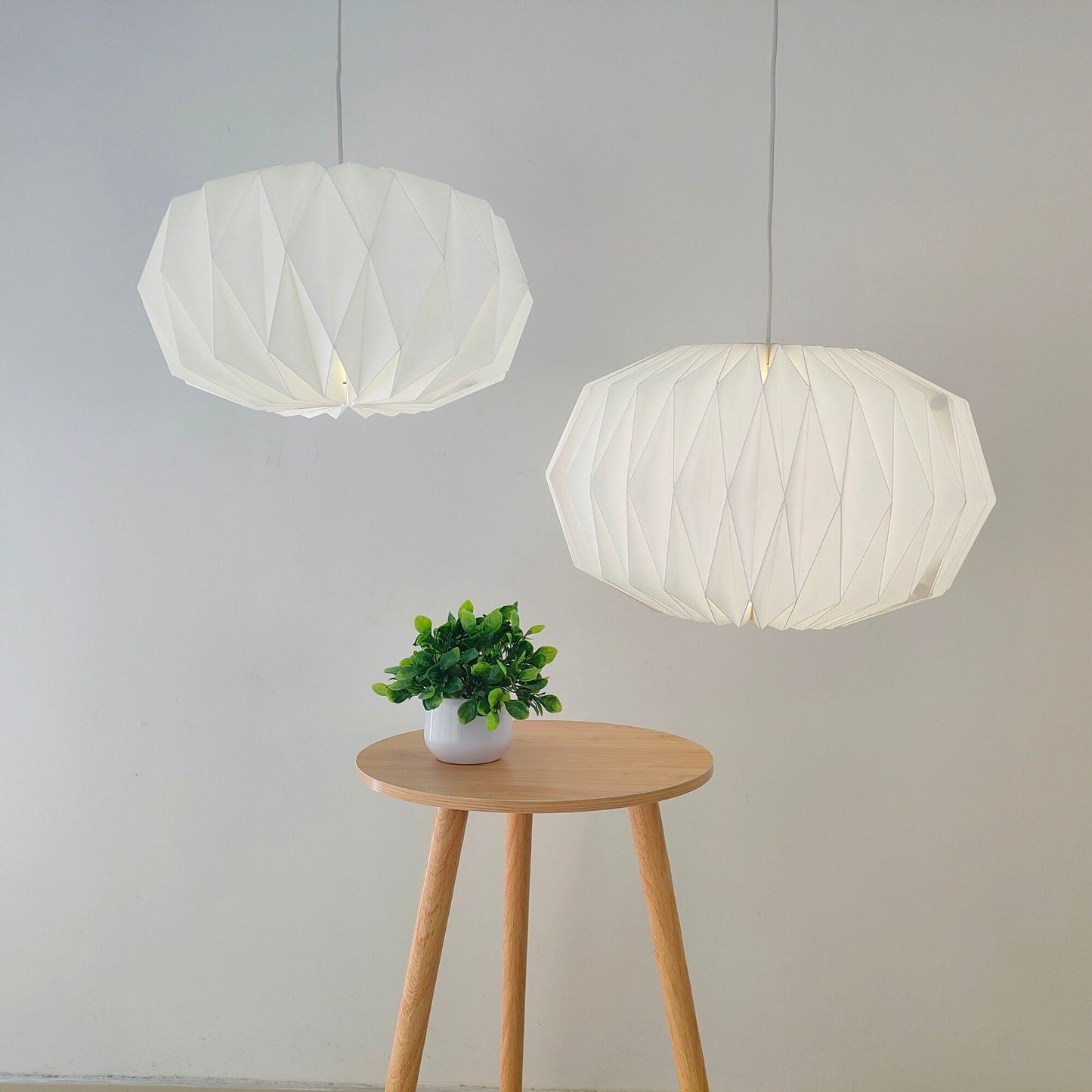 Pumpkin Paper Origami Lamps, White Paper Lampshade