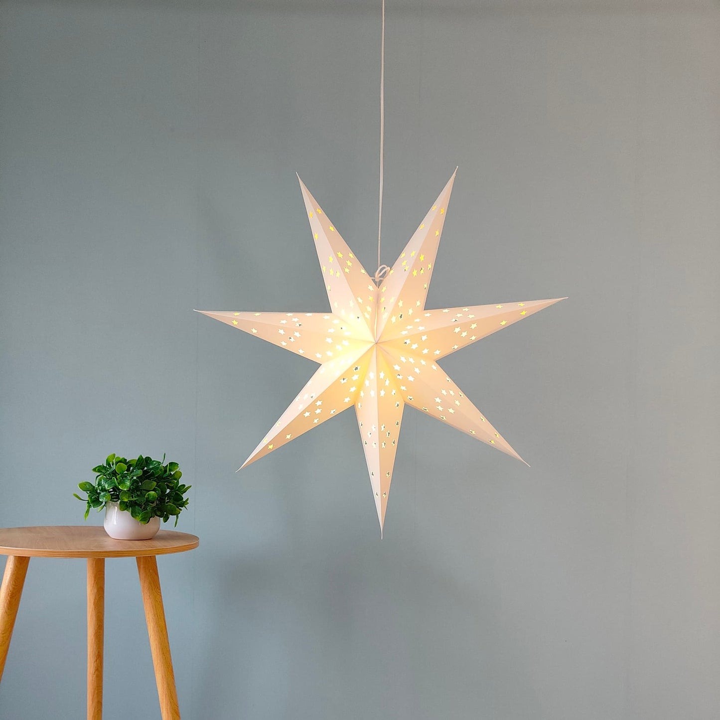Opened hanging paper star lantern, 29inch eco-friendly hanging light