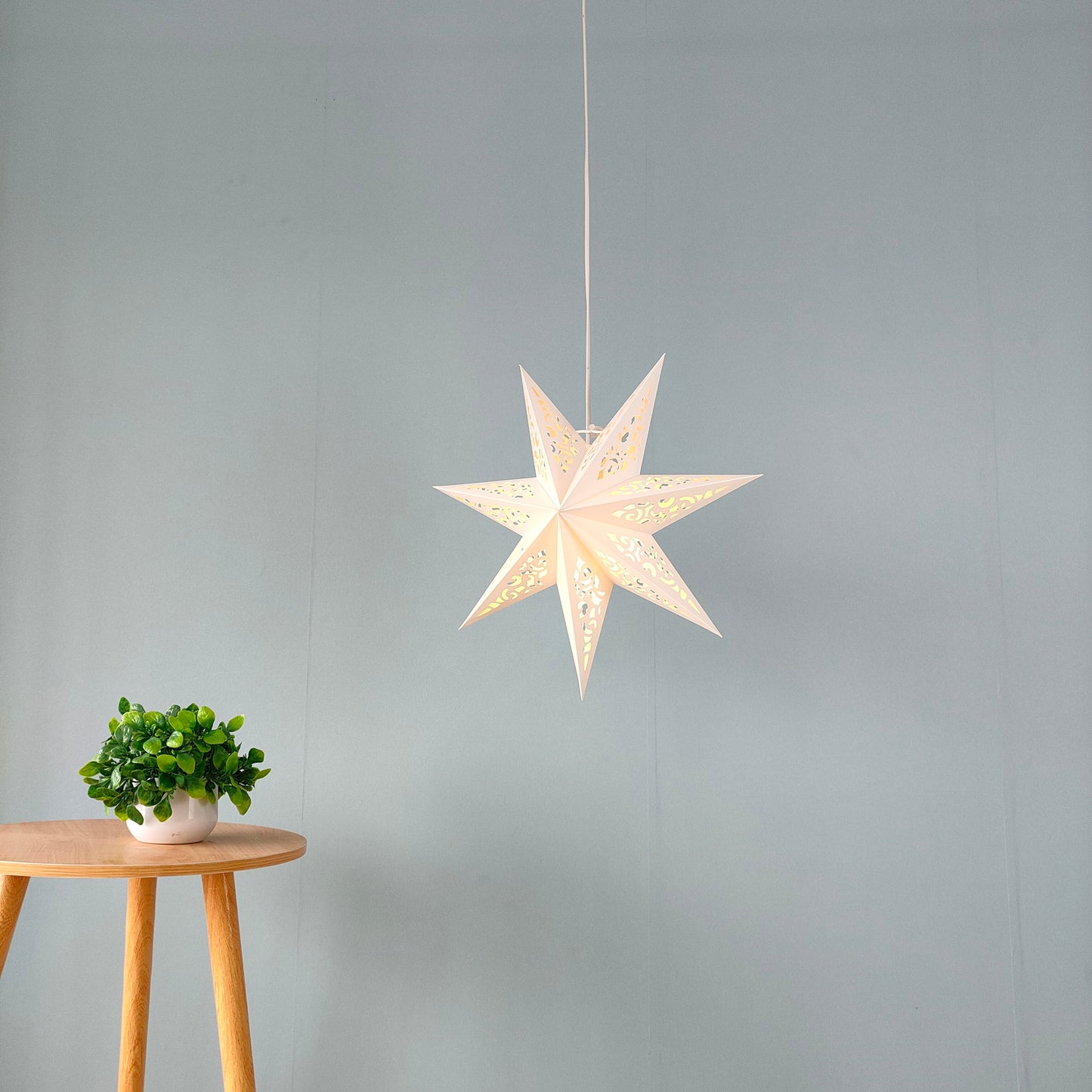 White paper star lamp packaging, 17 inch foldable star