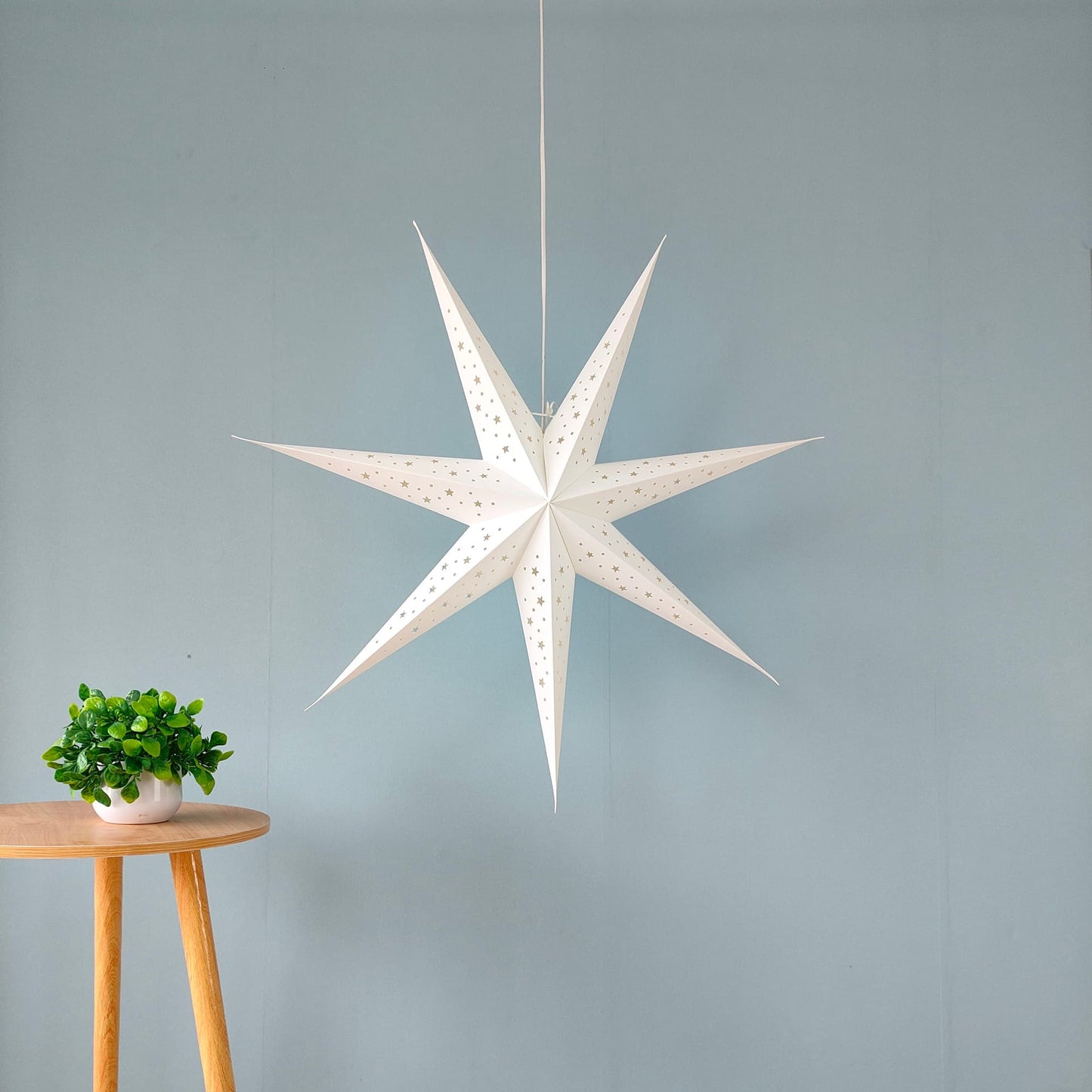 White 7-Point Star Lantern Lights 29Inch for Wedding Decor