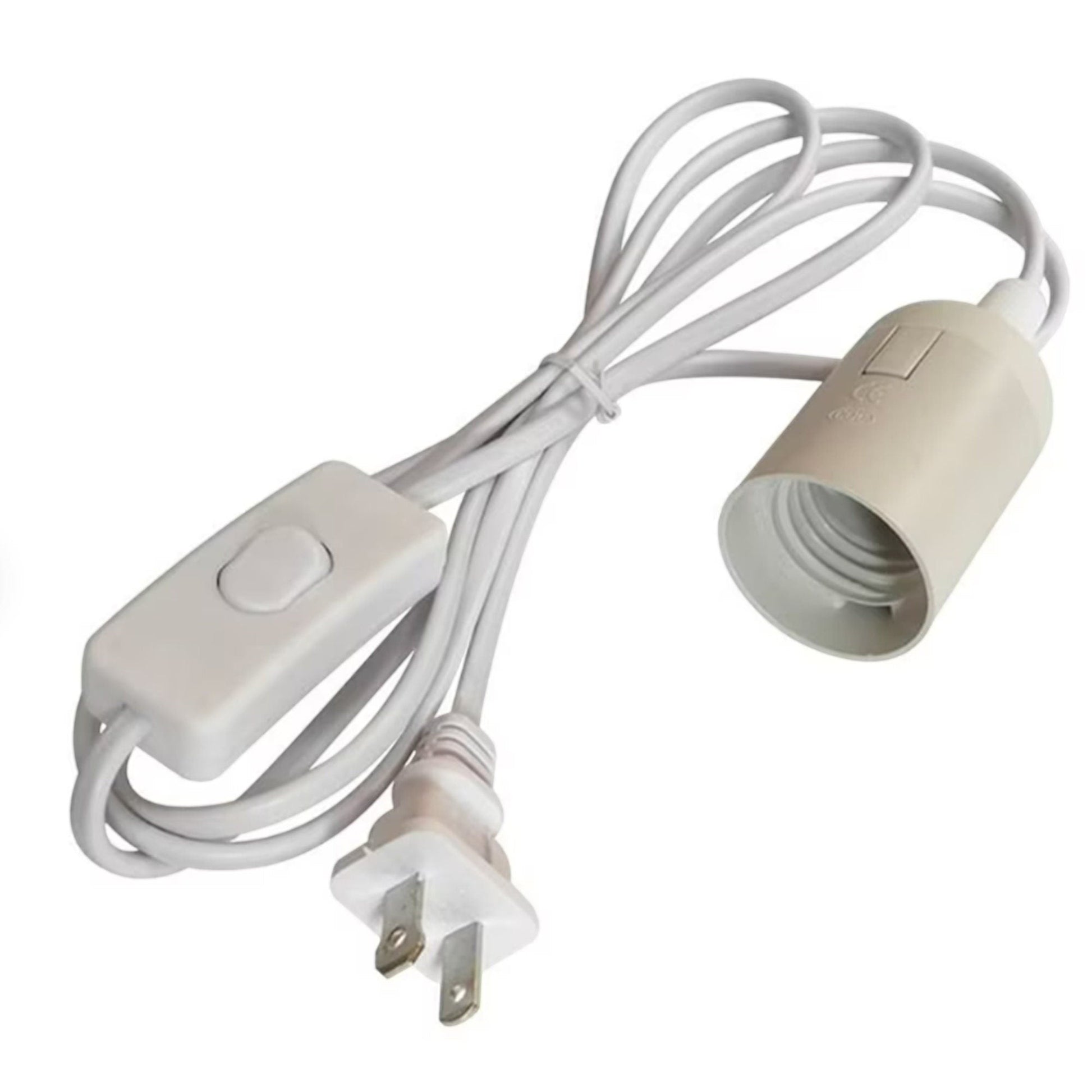 Vindeedlamps 白色带开关的E27灯头电源线，适用于吊灯和纸灯罩，3.5米长
