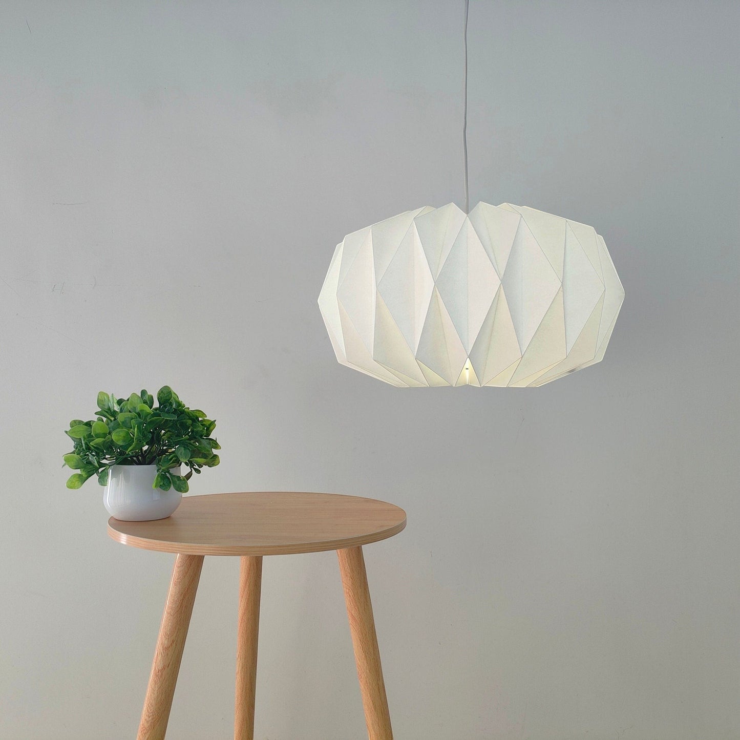 Vindeedlamps 白色纸质折纸吊灯，北欧简约风格，手工制作，直径40厘米
