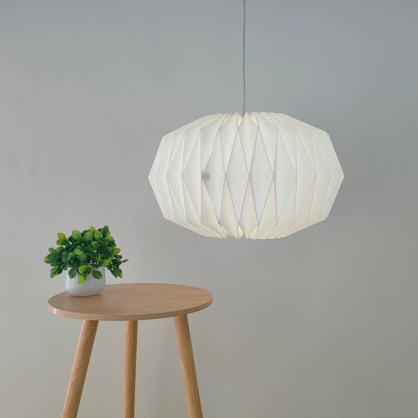 Vindeedlamps 白色纸质折纸吊灯，北欧简约风格，手工制作，直径40厘米