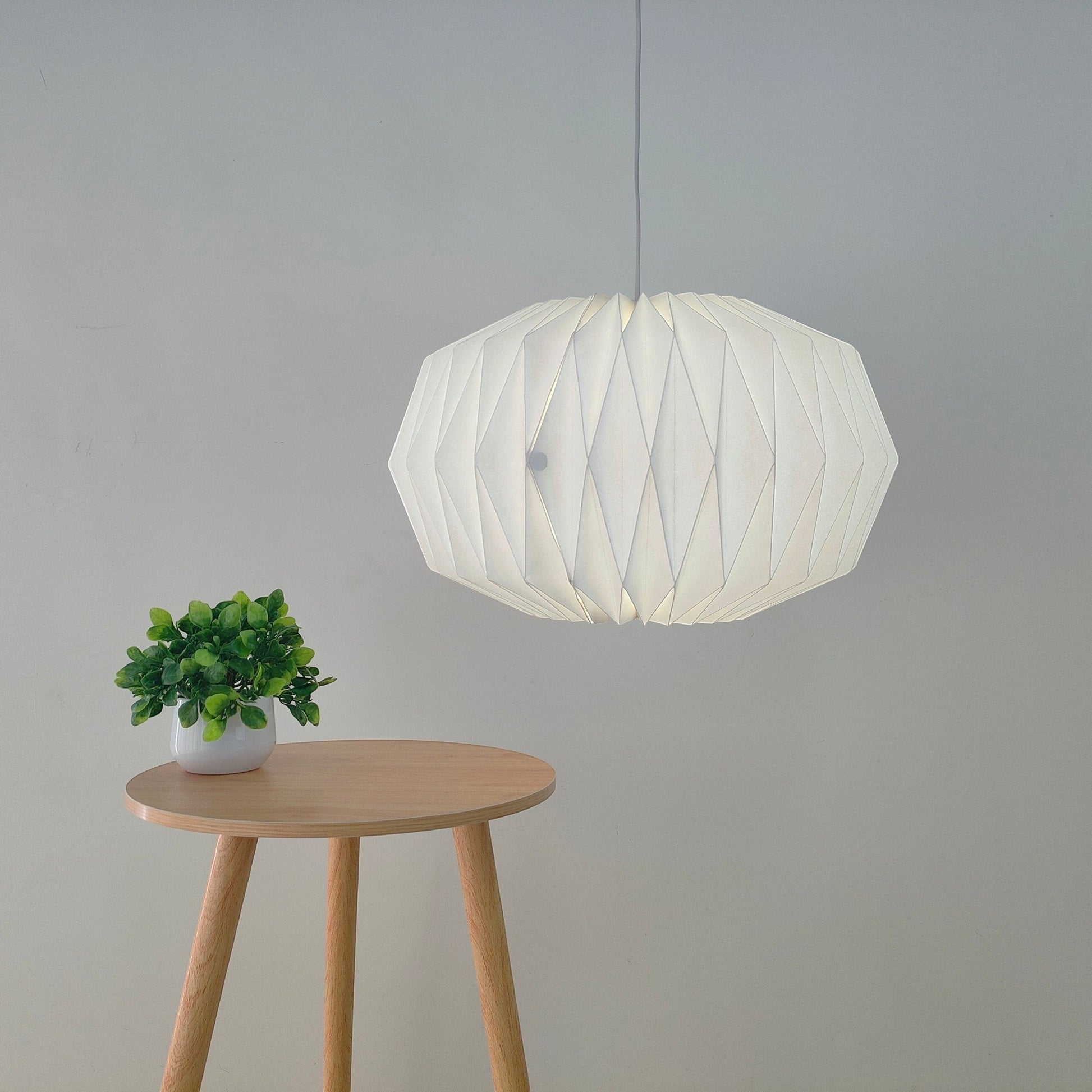 Vindeedlamps 白色纸质折纸吊灯，北欧简约风格，手工制作，直径40厘米