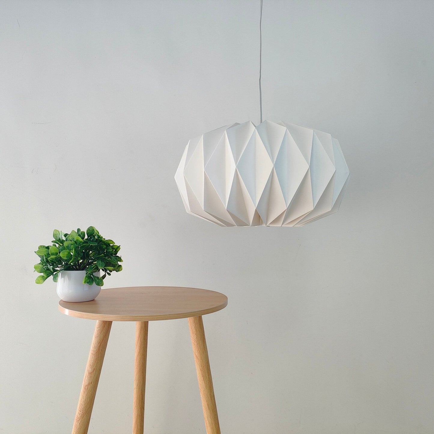 Vindeedlamps 白色纸质折纸吊灯，北欧简约风格，适合客厅或卧室，直径40厘米