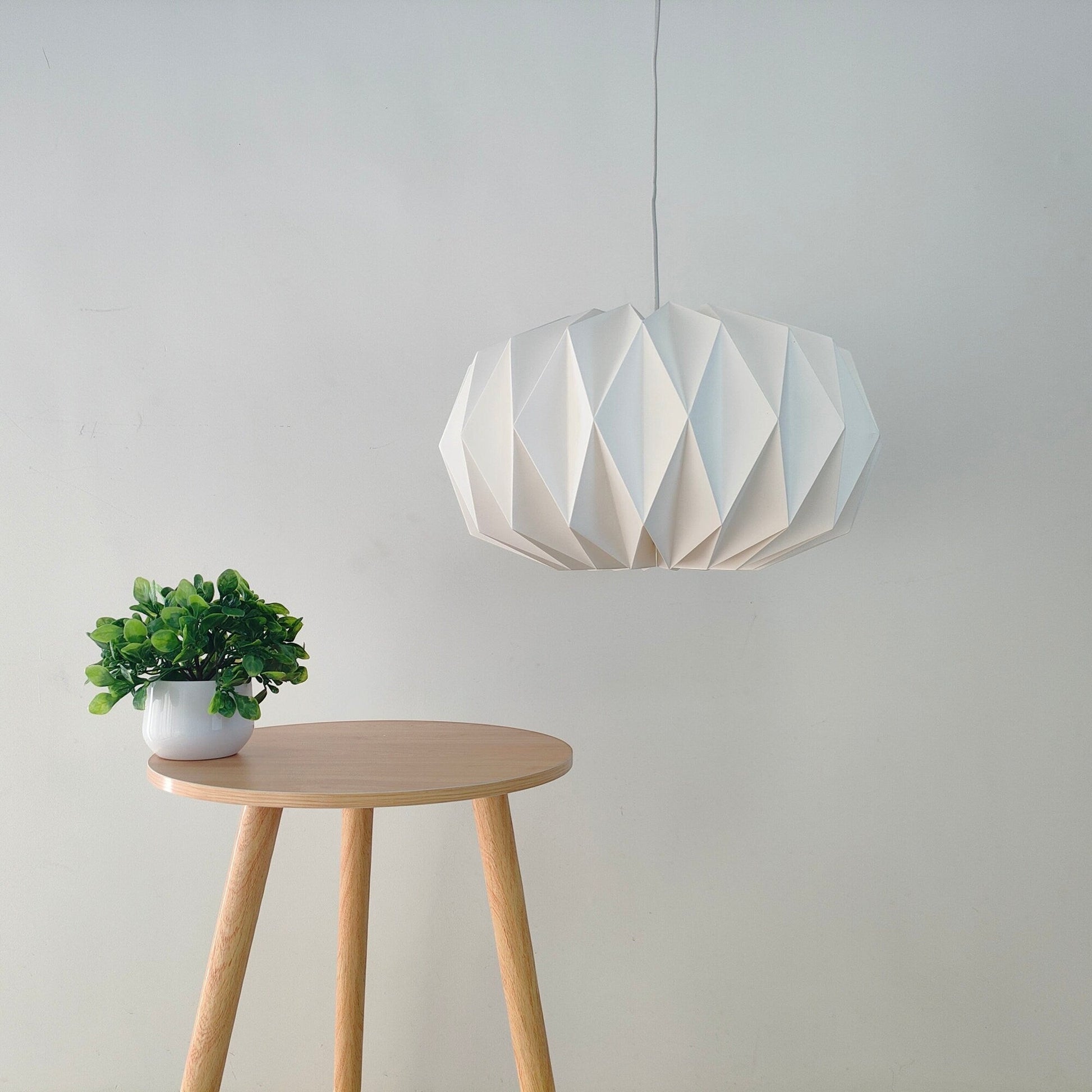 Vindeedlamps 白色纸质折纸吊灯，北欧简约风格，适合客厅或卧室，直径40厘米