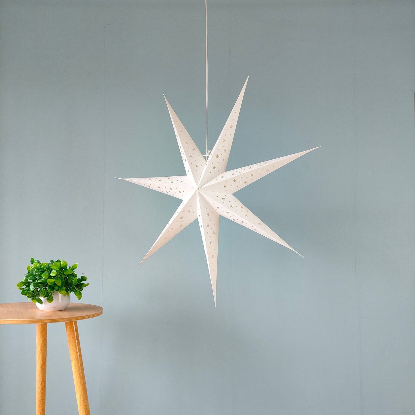 White 7-Point Star Lantern Lights 29Inch for Wedding Decor