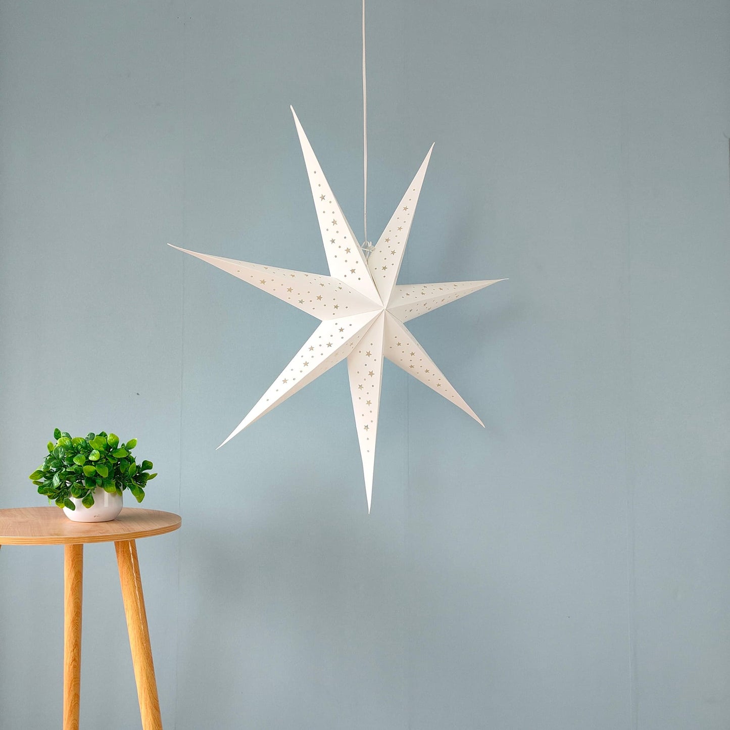 White 7-Point Star Lantern Lights 29Inch for Wedding Decor